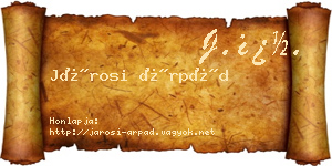 Járosi Árpád névjegykártya