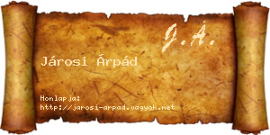 Járosi Árpád névjegykártya