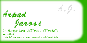 arpad jarosi business card